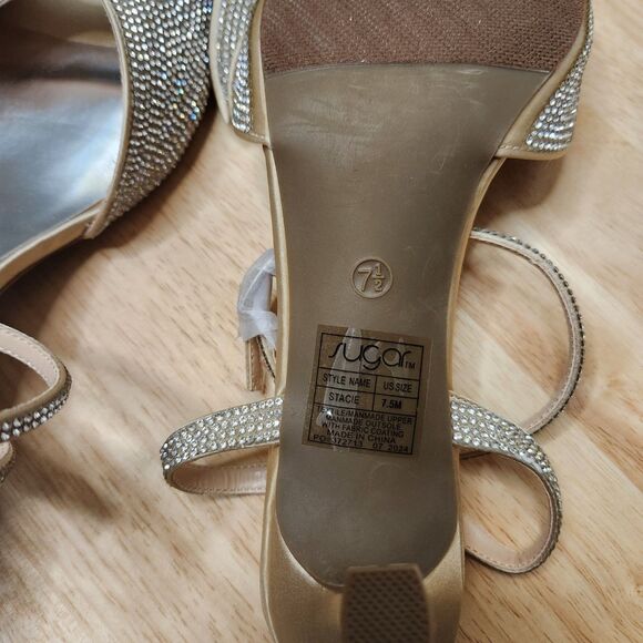 Sugar Stacie Heeled Sandals – Women’s 7.5, Ribbon Detail - Picture 7 of 8